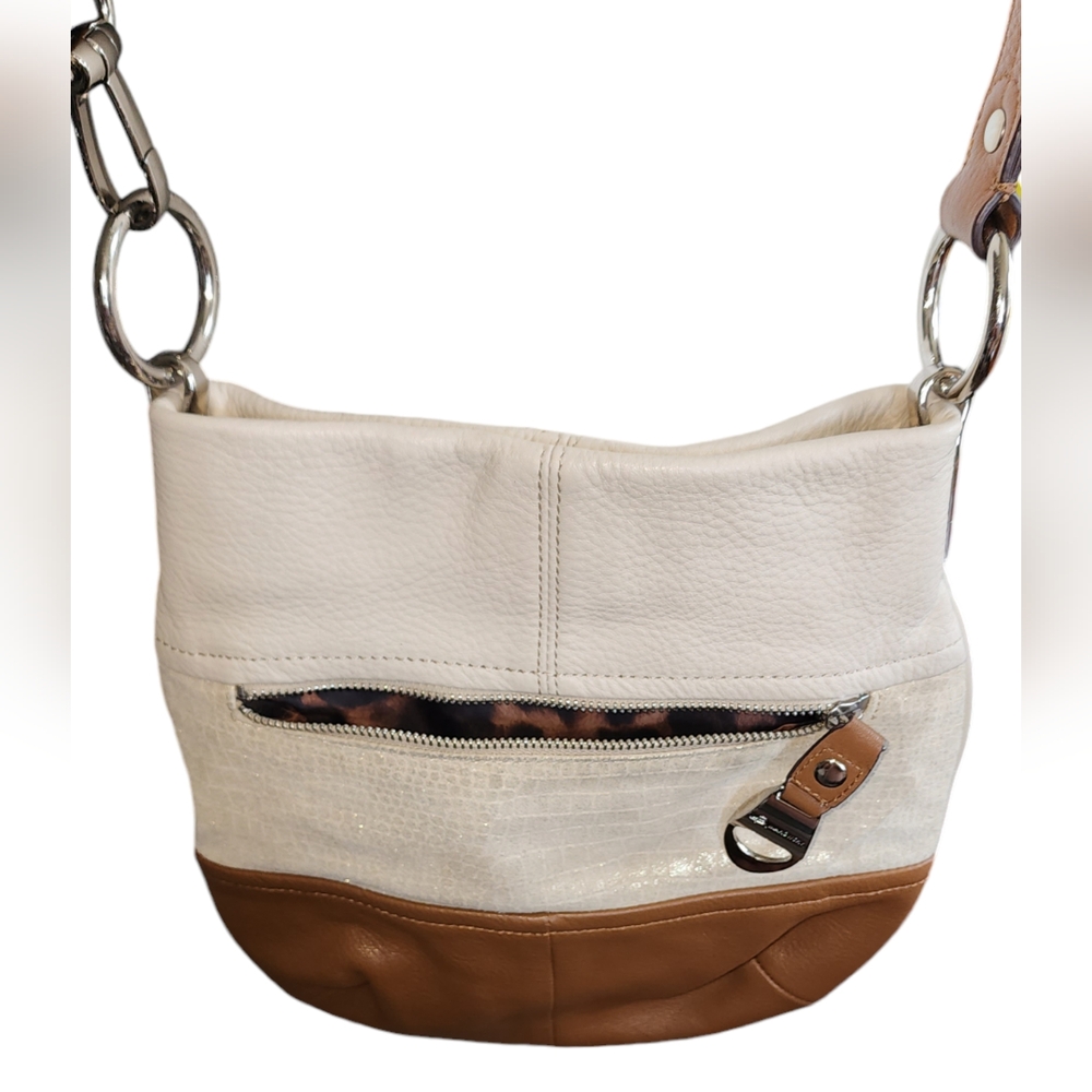 B.Makowsky Purse: Ivory Brown Juliet Crossbody Bag - Picture 3 of 12